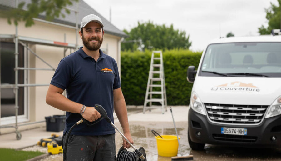 L'artisan LJ Couverture vient de terminer un chantier de nettoyage de toiture à Cernay-la-Ville